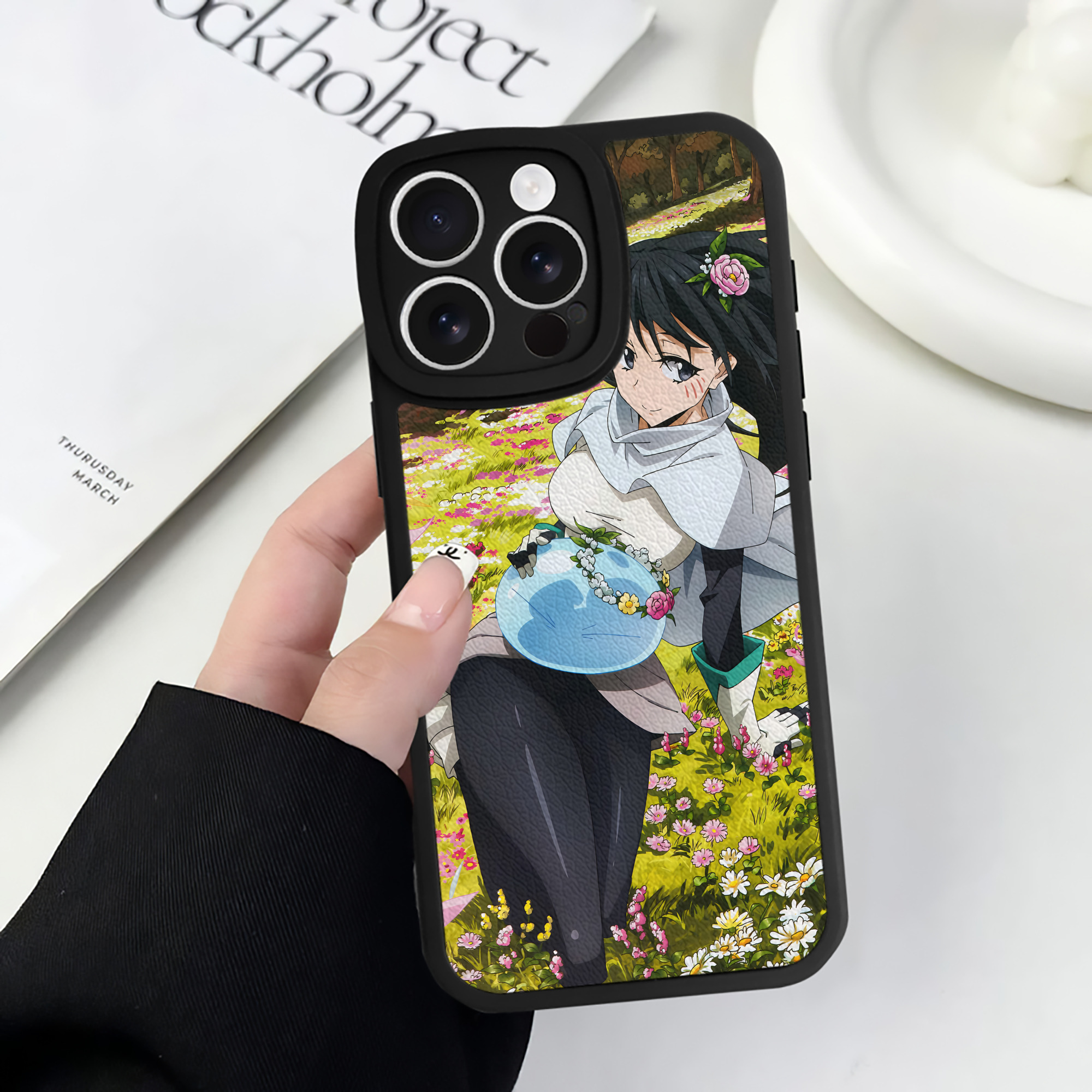 （画像用） 転スラ Regarding Reincarnated to Slime 【iPhone 16シリーズ対応】シリコンスマホケース（レザー調） 材質：シリコン